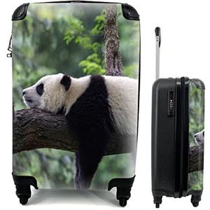 MuchoWow® Koffer - Panda - Boom - Dieren - Natuur - Past binnen 55x40x20 cm en 55x35x25 cm - Handbagage - Trolley - Fotokoffer - Cabin Size - Print