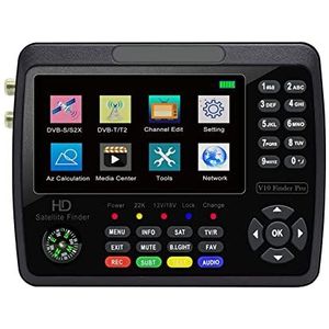 Satellietzoeker, V10 Pro Satelliet Finder Signaal Meter Satelliet TV Signaal Finder DVB-S/S2/S2X/T/T2 COMBO Digitale Handheld Signaal Meter H.265 Multifunctionele Digitale Satellietmeter