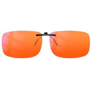 Goiteia Bril met clip om blauw licht te blokkeren, bril met clip voor computer en games voor een betere slaap, tegen vermoeidheid van de ogen, 99% filter, oranje, Medium