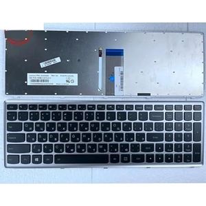 US/RU/UK/IT/BE/SL/BG/NW/EF/SA/Toetsenbord voor Lenovo voor Ideapad Z710 U510 Laptop toetsenbord zilveren frame met achtergrondverlichting(Blue)
