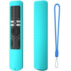 Siliconen hoes met afstandsbediening anti-slip beschermhoes anti-drop beschermende huid mouw met anti-verloren lanyard voor Xiaomi XMRM-ML (muntgroen)