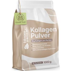 Collageenpoeder 1000 g (1 kg) - Hooggedoseerd & smaakneutraal Collageenhydrolysaatpoeder, peptide type 1 & 3 - Collageenpeptiden - geproduceerd in Duitsland Laboratoriumgetest