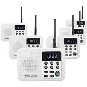 Walkie-talkie, 1 mijl lange afstand draadloos intercomsysteem for thuiskantoor, kantoorruimte, kamer-naar-kamercommunicatie(6 Unit White)