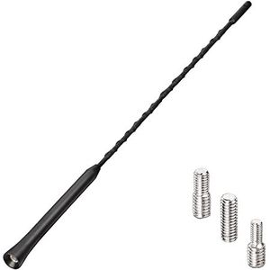 A45S Bolwins 42 cm auto-dakantenne met versterker, FM/DAB radioantenne voor geoptimaliseerde ontvangst, M4/M5/M6 adapter inbegrepen, universeel compatibel met auto, SUV, camper, zwart, 16 V