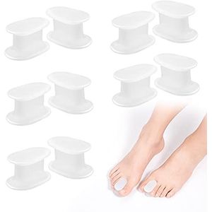 10 stuks gel teenspreiders hallux valgus correctieset siliconen zachte teenslippers grote teen bij spreider teenbescherming afstandshouder teenscheider voor overlappende tenen comfortabel