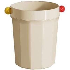 Prullenbak Keuken Stijlvolle prullenbak for woonkamer, badkamer, slaapkamer - hoogwaardige afvalbak for woningdecoratie voor Keuken, Woonkamer, Slaapkamer, Kantoor, Poede(Cream color,13L)
