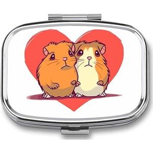 Lachende pillendoos 2 compartimenten medicijnorganisator draagbare pillencontainer vierkante pillenhouder voor zak reizen pillenetui voor portemonnee