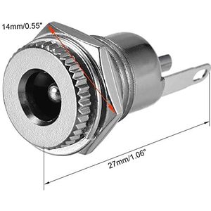 XYWHPGV Panel Mount DC Connector Power Audio Video Socket Vrouwelijk 5.5mm x 2.5mm Zilver Tone 2 stuks 2(fb444 9397c 1173e 807eb 5307c 26ea1
