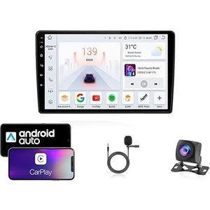 9 Inch Autoradio Compatibel voor Audi TT Skoda Fabia 2 2008-2013 met GPS Navigatie CarPlay Android Auto Acht-Core 4G Bluetooth WiFi MirrorLink Stuurwiel Afstandsbediening(T2 4 Core Wifi 2G+32G)