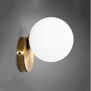 European Wall Light Originality Glass Sphere Small Wall Lamp American Style Bedroom Lamp Modern Simple Staircase Aisle Bathroom Mirror Wrought Iron with,Moderne inrichting