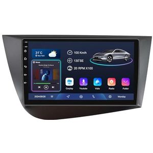 Android 14 9 Inch Touchscreen Autoradio 2 Din voor Seat Leon 2005-2012 met CarPlay & Android Auto Stuurbediening GPS Navigatie AHD Backup Camera Bluetooth (B, YS10 (2+32G))
