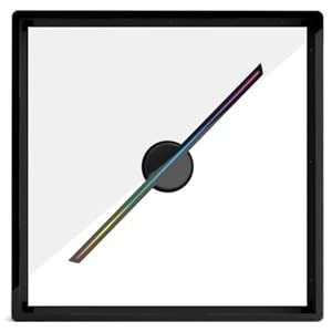 3D Holografische Projectie Wandmontage Blote Oog Led Fan 8G TF LED Teken Holografische Lamp Speler Brede toepassing (Color : Black frame)