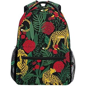 Luipaarden Rozen Rugzakken College School Book Bag Reizen Wandelen Camping Daypack