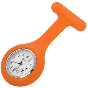 Zakhorloge verpleegster zakhorloge effen kleur Clip-on analoog digitaal horloge broche batterij quartz siliconen horloge gegraveerd horloge (kleur: E verpleegster zakhorloge)
