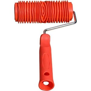 verfkwast met bloemenpatroon. Textuurgereedschap, 7 inch houtnerfroller met handvat Rubber DIY imitatie houtnerfgereedschap Graanschildergereedschap for muur kamer decor muur