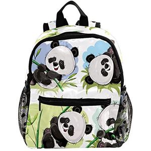 Leuke Panda Baby Bamboe Leuke Mode Mini Rugzak Pack Bag, Multicolor, 25.4x10x30 CM/10x4x12 in, Rugzak Rugzakken