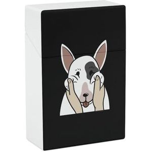 Grappige Engelse Bull Terrier Sigaret Case Regular Size Sigaret Case Sigaret Doos One-Hand Operate Gift voor Mannen Vrouwen