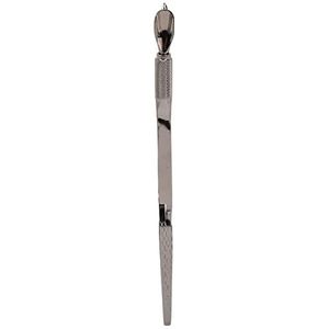 Multifunctionele Roestvrijstalen Staal Double End Nail Cuticle Pusher & Vormgevende Pincet voor Manicure - Gold C Curve Knijpgereedschap (Gunmetal Gray)