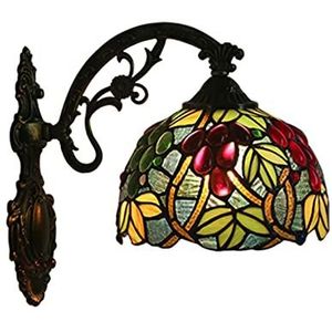 Tiffany Wandlamp 8 Inches, Platteland/Barok/antieke Libel/Victoriaanse Stijl Gebrandschilderd Glas Wandlamp, Gebruikt Voor Bloem/kolibrie/druif Wandlampen In Trappen, Gangen, En Bars