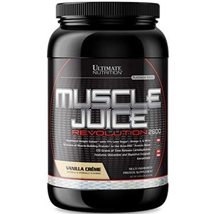 Ultimate Nutrition Muscle Juice Revolution 2600 Weight Gainer, Intestinal Health, and Muscle Recovery with Glutamine, Micellar Casein and Time Release Complex Carbohydrates, Vanilla Protein Powder, 4.69 Pounds