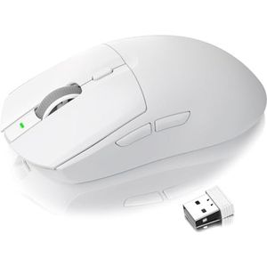 AJ139 PRO Draadloze Gaming Muis, Ultra Licht 59g FPS muizen, Optische Sensor PixArt PAW3395, 26000 DPI, 200 Uur, 2.4G / Bekabeld, 6 Programmeerbare Knoppen, Ondersteuning voor Windows/Mac