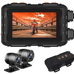 Dashcam For Motorfietsen, 1080P 30 Fps Dubbele Lens, 3,0 Inch Touchscreen, G-sensor Lusopname, Groothoek 140 °, IP65 Waterdicht, Max. 256G