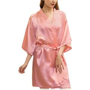 OZLCUA Satijnen badjas voor dames satijnen badjassen pyjama pyjama nachtkleding nachtkleding halve mouw sexy casual nachtkleding badjas, Zonsondergang, L (55-60kg)