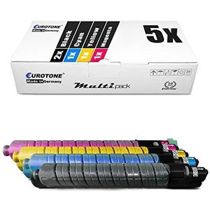 5x Eurotone Toner voor Ricoh MP C3501 C3001 vervangen 842044-842047 Set Black Cyan Magenta Yellow