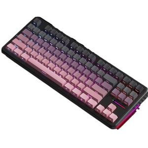 QPSJXN Mechanisch gaming-toetsenbord, RGB, draadloos, 87 F87 Pro Bluetooth USB 2.4G PBT compatibel (F87Pro Moon Shadow)