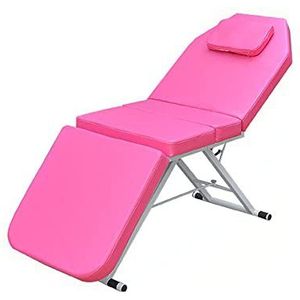 Lichte opvouwbare stoel schoonheidssalon spa tattoo bed opvouwbare zones mobiele inklapbare massagebank cosmetische ligstoel beauty salon PVC cosmetologie massagestoel 3-zones massagetafel roze