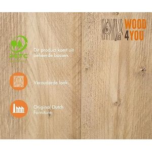 Wood4you - Hoekbureau - New Orleans - steigerhout met zijkastje - 200/120