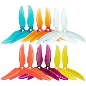 Drone Accessories For Gemfan Hurricane 51499 5.1X4.99X3 3-Blade Pc Propeller for Rc Fpv Racing Freestyle 5Inch Drones Vervanging Diy Onderdelen (Color : 12 pairs of yellow)