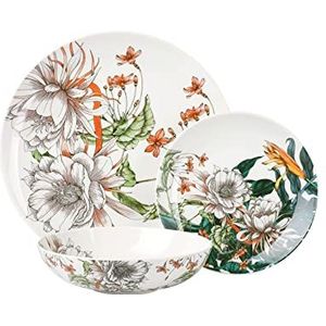 Maxwell & Williams II0093 Night Garden dinerset van porselein, meerkleurig, in geschenkdoos