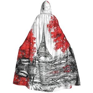 WURTON Eiffeltoren. Carnavalskostuums voor volwassenen cosplay cape kostuums mantel met capuchon voor vrouwen mannen 185 cm