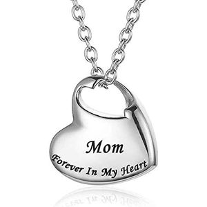 SASHUN XLIAN326 Custom Forever In My Heart Gesneden Medel Roestvrij Staal Crematie Urn Ketting Voor Ashes Urn Sieraden Memorial Hanger Voor Moeder & Papa Pet Memorial (Metalen kleur: Mama)