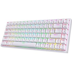 RK Royal Kludge RK84 Gamingtoetsenbord, draadloos via Bluetooth, 2,4 GHz, 75%, RGB, mechanisch, drie modi, met hot-swap-compatibele tactiele bruine toetsen