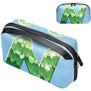 Make-up tas voor op reis,kerstbladeren brieven,Make-up Pouch Handtas Vrouwen Cosmetische Organizer Grote Tas