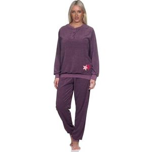 NORMANN Dames badstof pyjama Homewear Loungewear - ook in grote maten, bes, 60/62