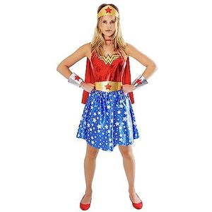 Rubie's 1000701L Wonderwoman kostuum voor volwassenen, carnaval, dames, veelkleurig, VK 16-18