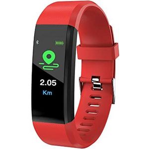 Fitbits Smart Watch Fitness Tracker met bloeddruk hartslag slaapmonitor, waterdichte activiteitstracker, kleurenscherm Smart armband (rood)