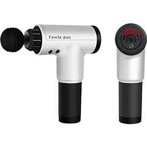 Massagepistool, massage-gun, massageapparaat met 30 snelheden, elektrisch handmassageapparaat met 6 massagekoppen voor nek schouder rug 2500 mAh LCD-touch-bediening met opbergtas