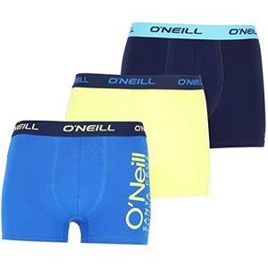 O'Neill Boxershorts voor heren, set van 3, seizoen (as3, Alpha, l, regular, regular Side Logo - Princes Blue/Lime/Marin), blauw, L