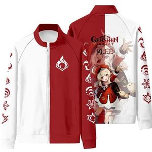 Game Genshin Impact Klee Diluc Aloy Bennett Cosplay Opstaande Kraag Trui, Unisex 3D Printing Sweatshirt Jas, Klee, XL