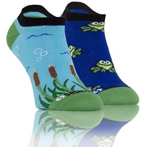 sesto senso Grappige sneakersokken katoen kleurrijke sokken dames heren 1 paar grappige sokken, kikkers, 43-46 EU