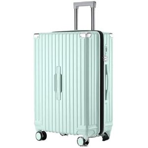 Koffer Reiskoffer Aluminium frame Bagage op demper Universeel wiel Wachtwoord Business case Multifunctioneel (Color : Mint Green Extended, Size : 22-inch)