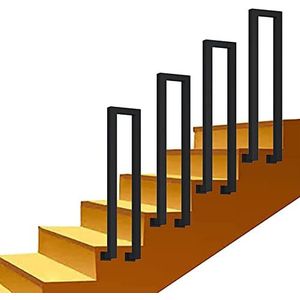 Professionele industriële trap leuning, U-vormige matte zwarte pijp trappenhaal voor oudere villa loftangsteekgave vangrail anti-skid handrails, ondersteuning van 200 kg (maat: 3,3 ft/100 cm)