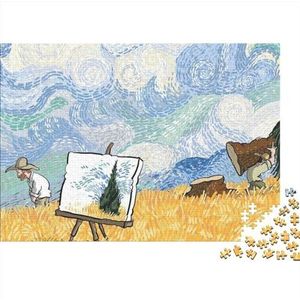 Cartoon Van Gogh Gepersonaliseerde foto Volwassenen Educatief Fun Family Aangepaste Jigsaw Puzzels Cadeau Speelgoed Home Decoratie Game Challenge 500 stuks (52 x 38 cm)