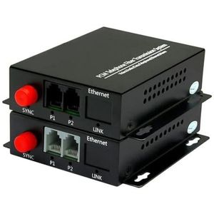 1 paar 2-kanaals PCM Voice Tel Over glasvezel multiplexer-extenders, FC optische poort, ondersteuning for nummerherkenning en faxfunctie