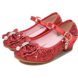 Prinsessenschoenen voor meisjes, glitterschoenen voor kinderen, glinsterende prinsessen-kledingschoenen met pailletten voor meisjes, gymschoenen, schoolschoenen, paarse schoenen voor peuters P, Rood,