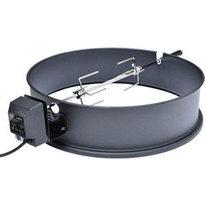 Onlyfire BBQ Draaispit Rotisserie met Ring voor Weber 57CM Ketelgrill Houtskoolgrill, Grillspieset past op Weber 2290 en andere ketelgrills van 57 cm (Zwart geemailleerd)